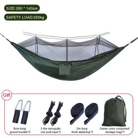 Sleeping hammock Outdoor Parachute Camping Hanging Sleeping Bed Swing Portable Double Chair wholesale (Color: Upgrade Army Green, Ships From: China)